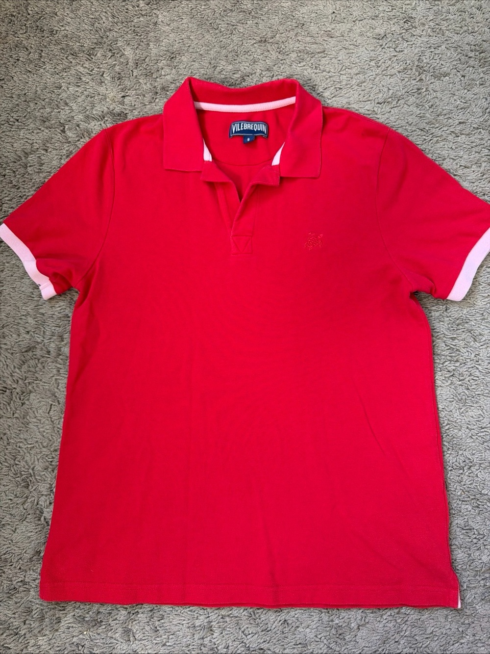 Filebrequin Men's Small Pique Red Polo Shirt